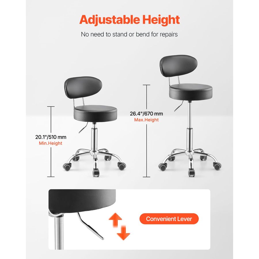 Shop Stool with Backrest, Pneu - مراجعة Garage Creeper Roller وسعره