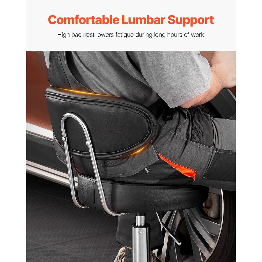 Shop Stool with Backrest, Pneu - مراجعة Garage Creeper Roller وسعره