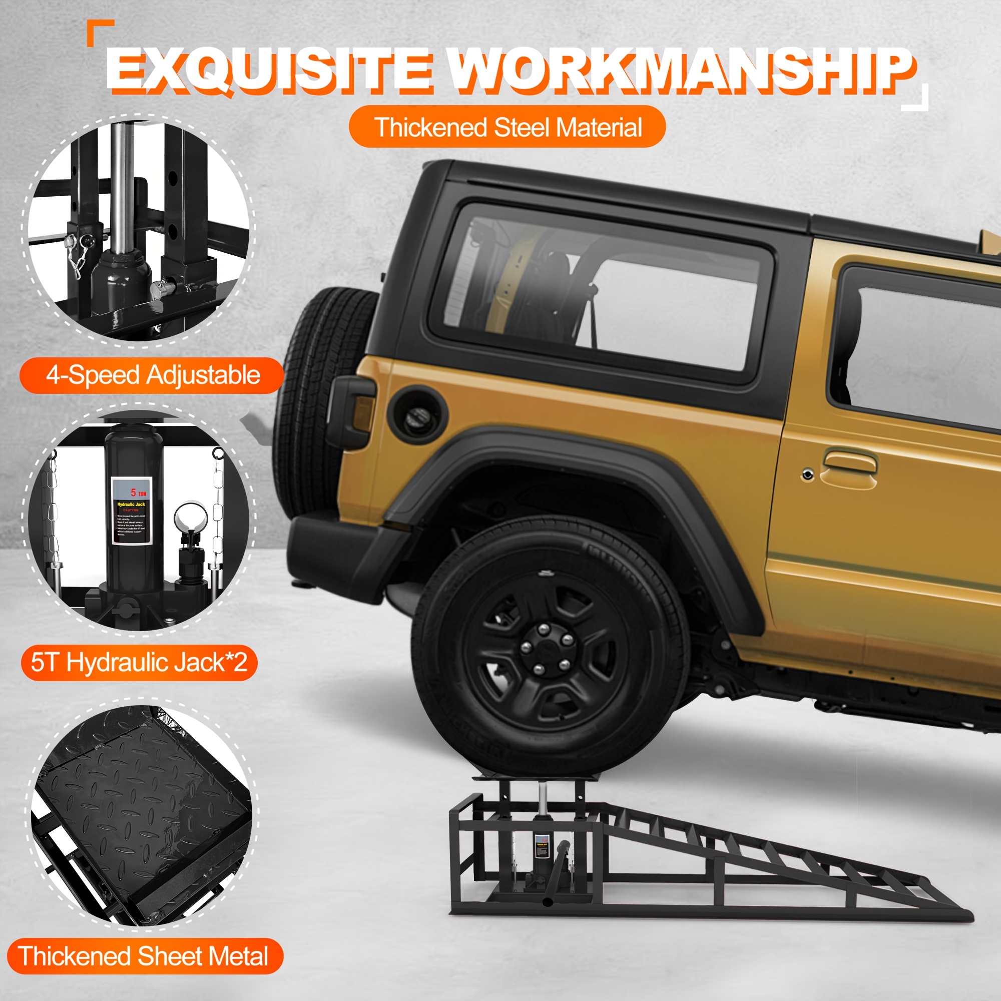 Car Ramps, 2pcs Hydraulic High - مراجعة Hydraulic Car Lift وسعره