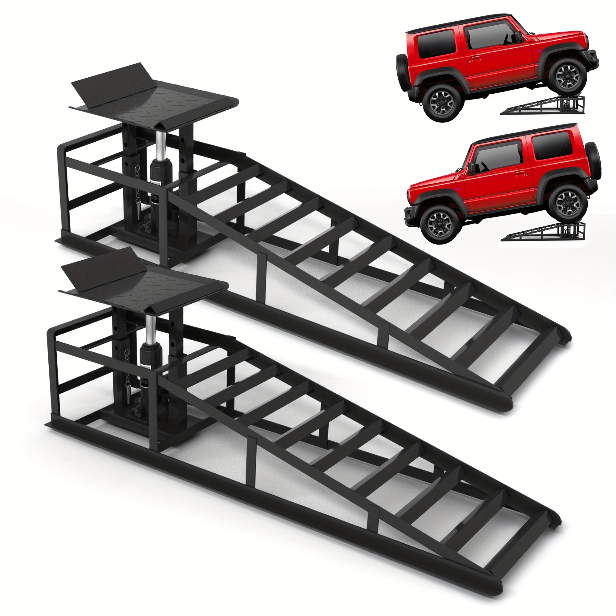 2pcs Hydraulic Car Ramps with  - مراجعة Hydraulic Car Lift وسعره