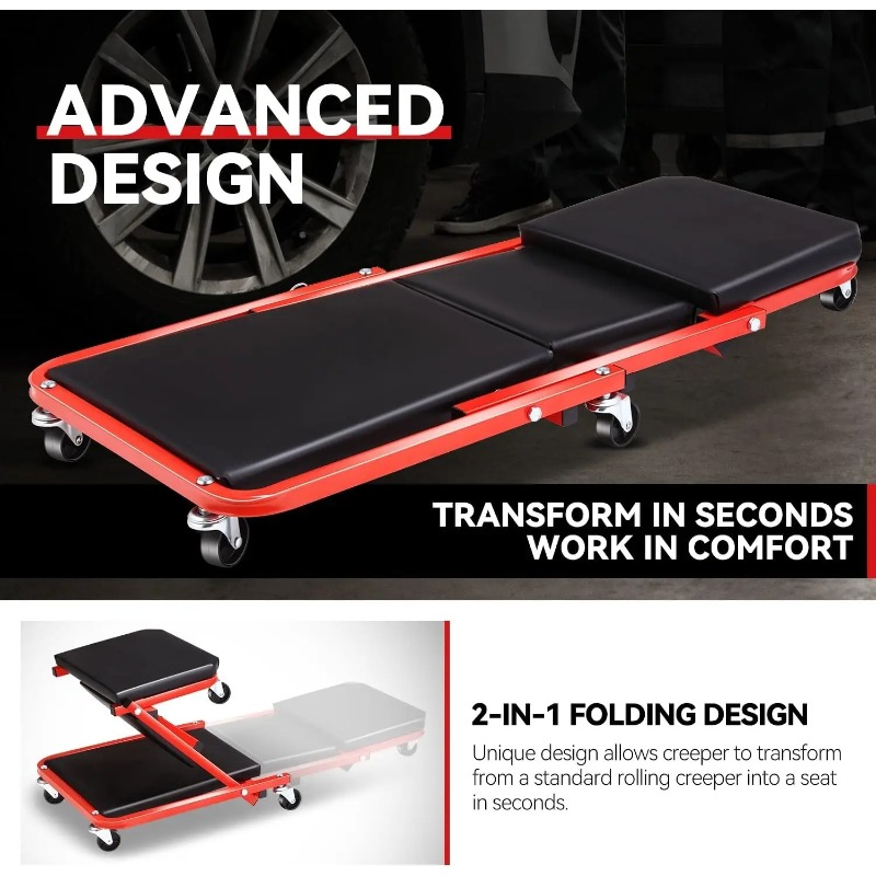 Foldable Z Creeper 2in1 Rollin - مراجعة Garage Creeper Roller وسعره