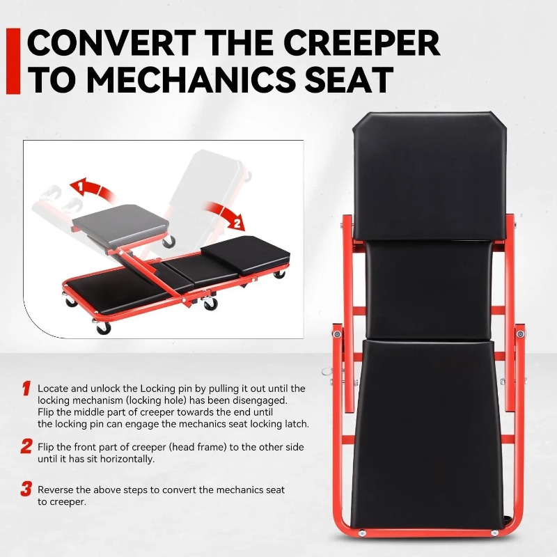 Foldable Z Creeper 2in1 Rollin - مراجعة Garage Creeper Roller وسعره
