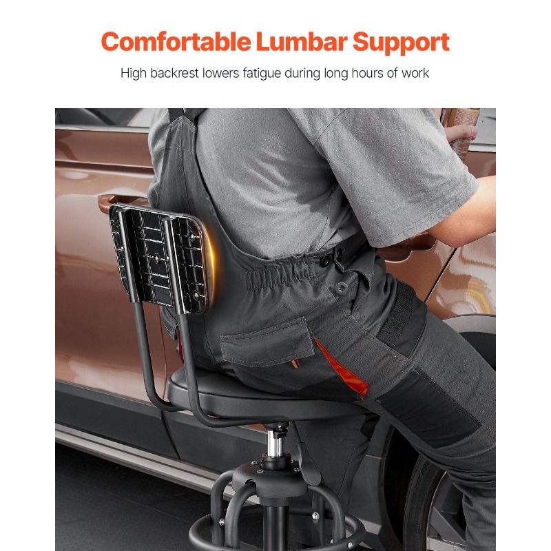 Shop Stool with Backrest, Pneu - مراجعة Garage Creeper Roller وسعره