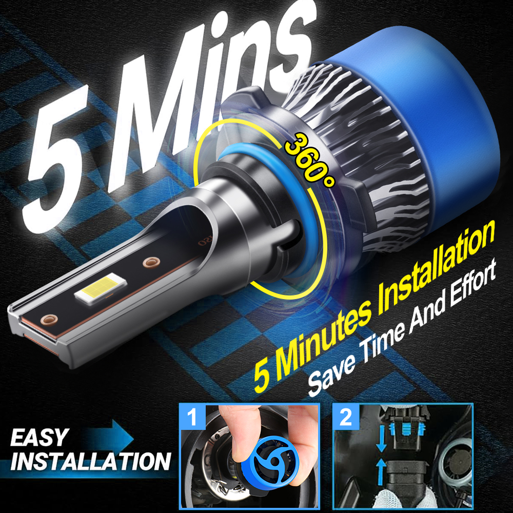 6Pcs 30000LM Canbus Car LED He - مراجعة Headlight Aiming Tool وسعره
