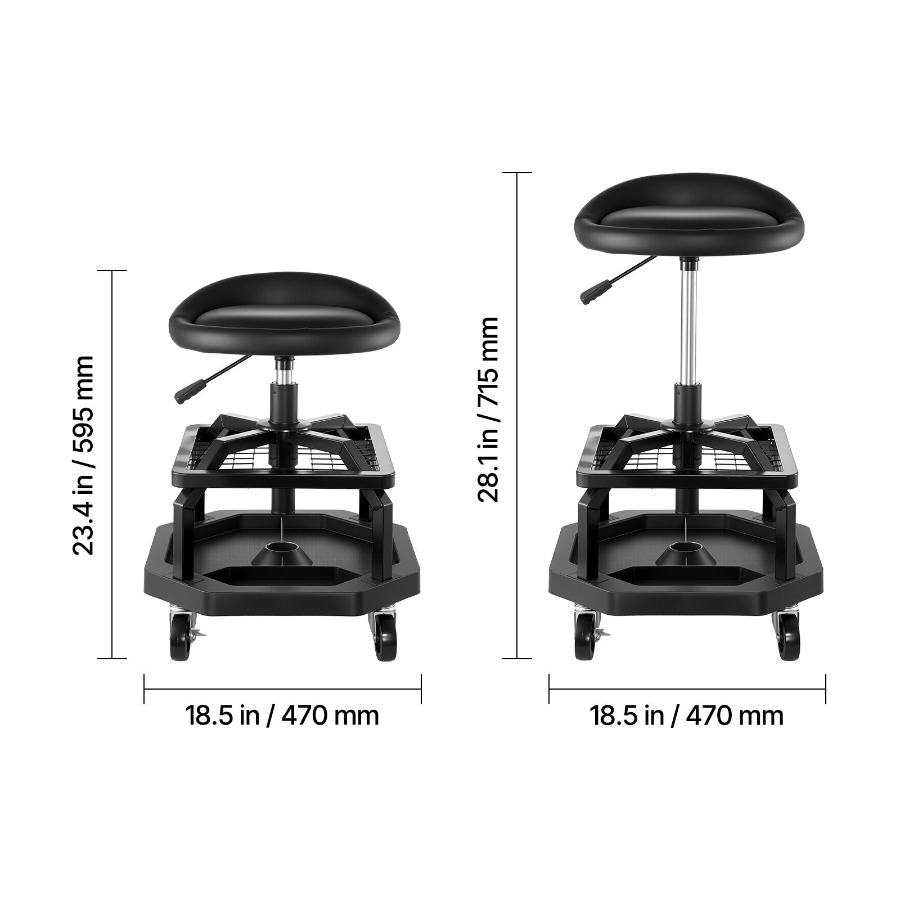 Rolling Shop Stool Pneumatic G - مراجعة Garage Creeper Roller وسعره